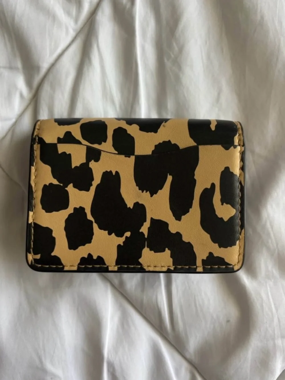 Authentic Coach Leopard Print Mini Crossbody with Gold Chain